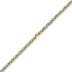 4,5mm Königskette Halskette Kette aus 585 Gold gelb/weiß bicolor 50cm Unisex