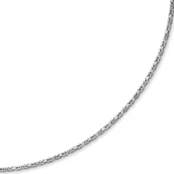 4mm Königskette Kette aus 750 Weißgold, massiv, 55cm, Goldkette Herren