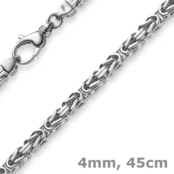 4mm Königskette Kette aus 585 Weißgold, massiv, 45cm, Goldkette