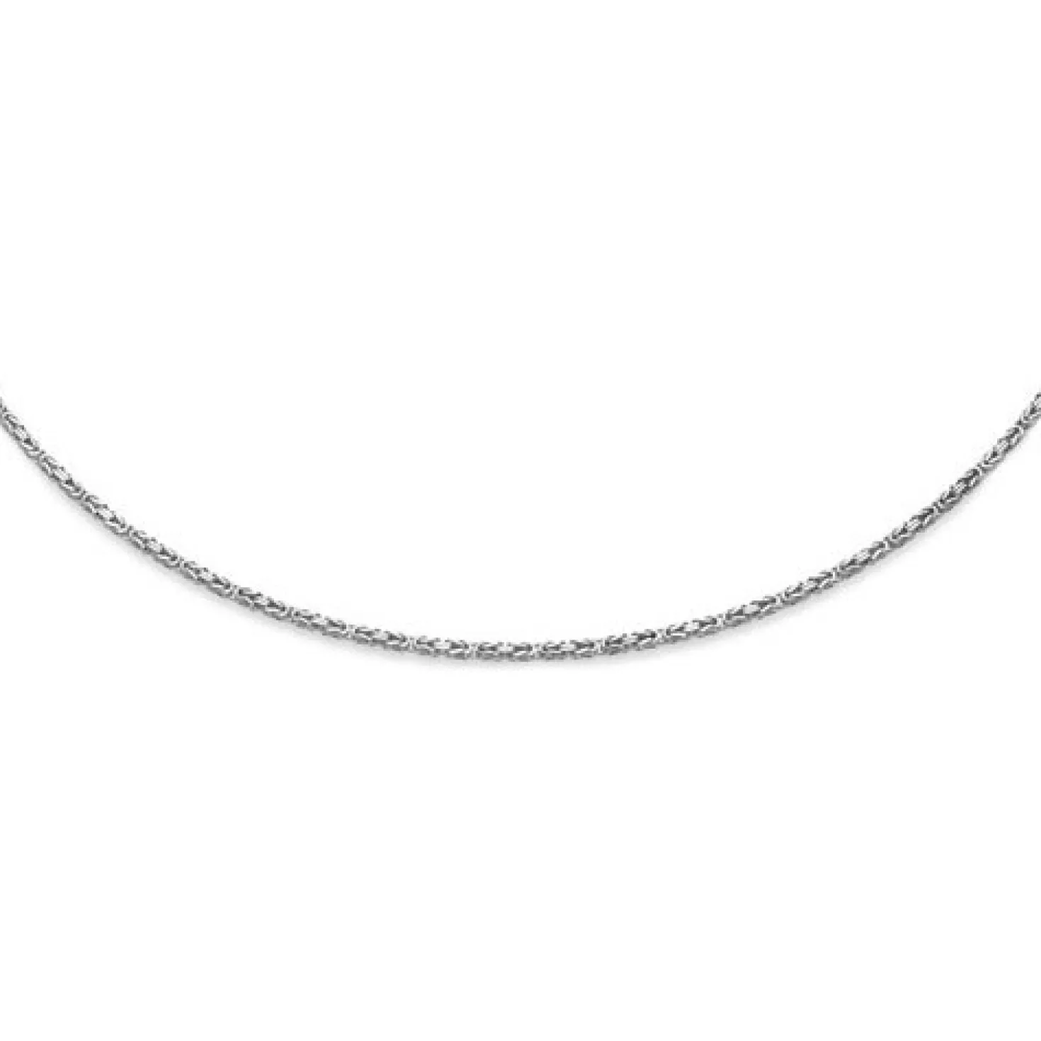 4mm Königskette Kette aus 750 Weißgold, massiv, 60cm, Goldkette Herren