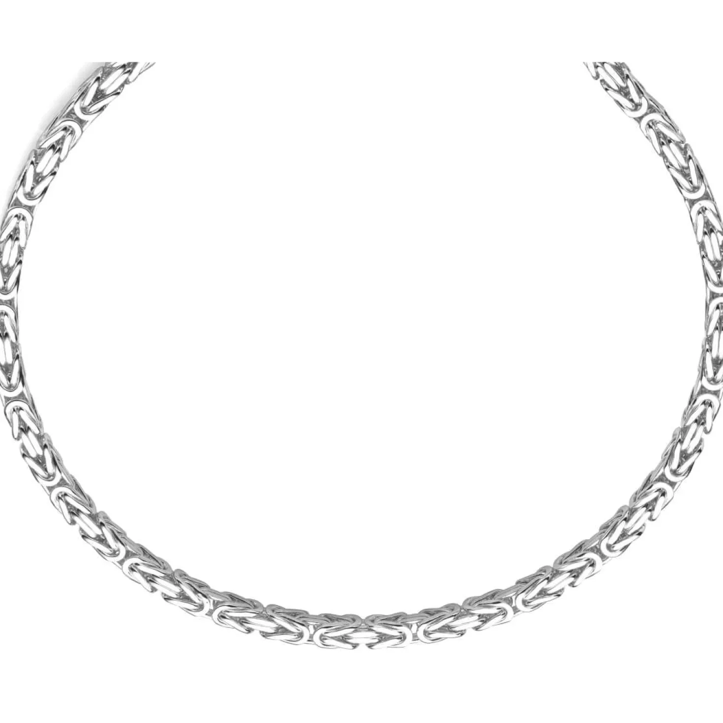8mm Königskette Kette Halskette aus 750 Gold Weißgold 70cm Herren