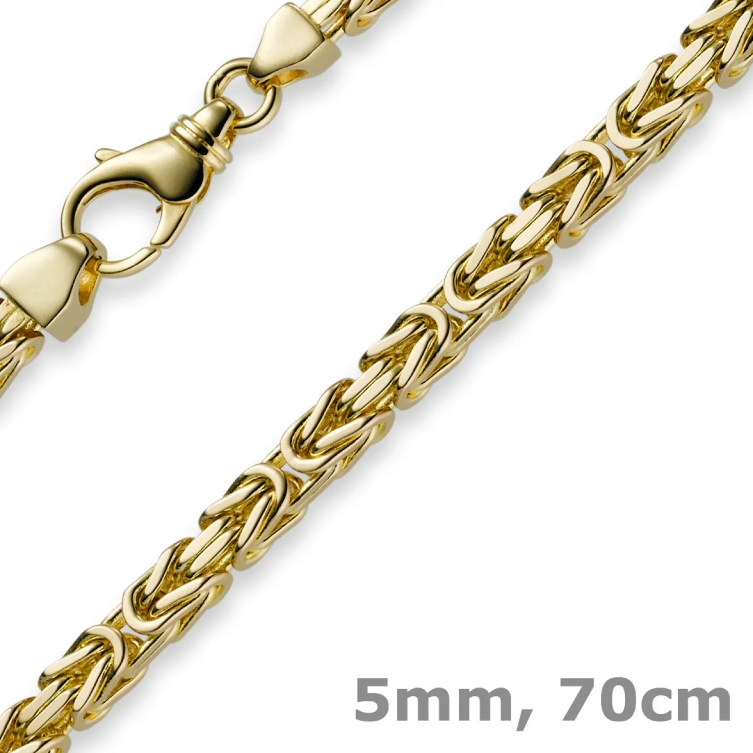 5mm Königskette Kette Halskette aus 750 Gold Gelbgold, 70cm, Herren