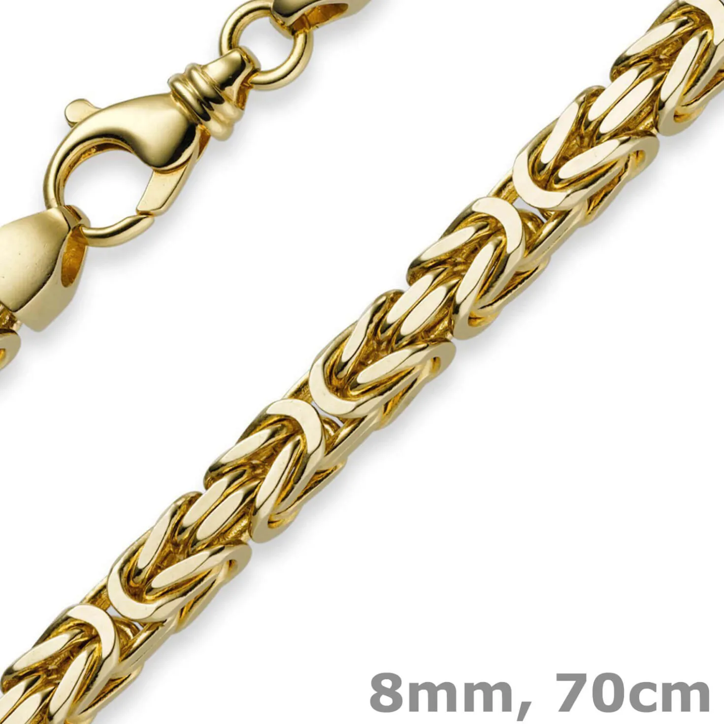 8mm Königskette Kette Halskette aus 750 Gold Gelbgold 70cm Herren