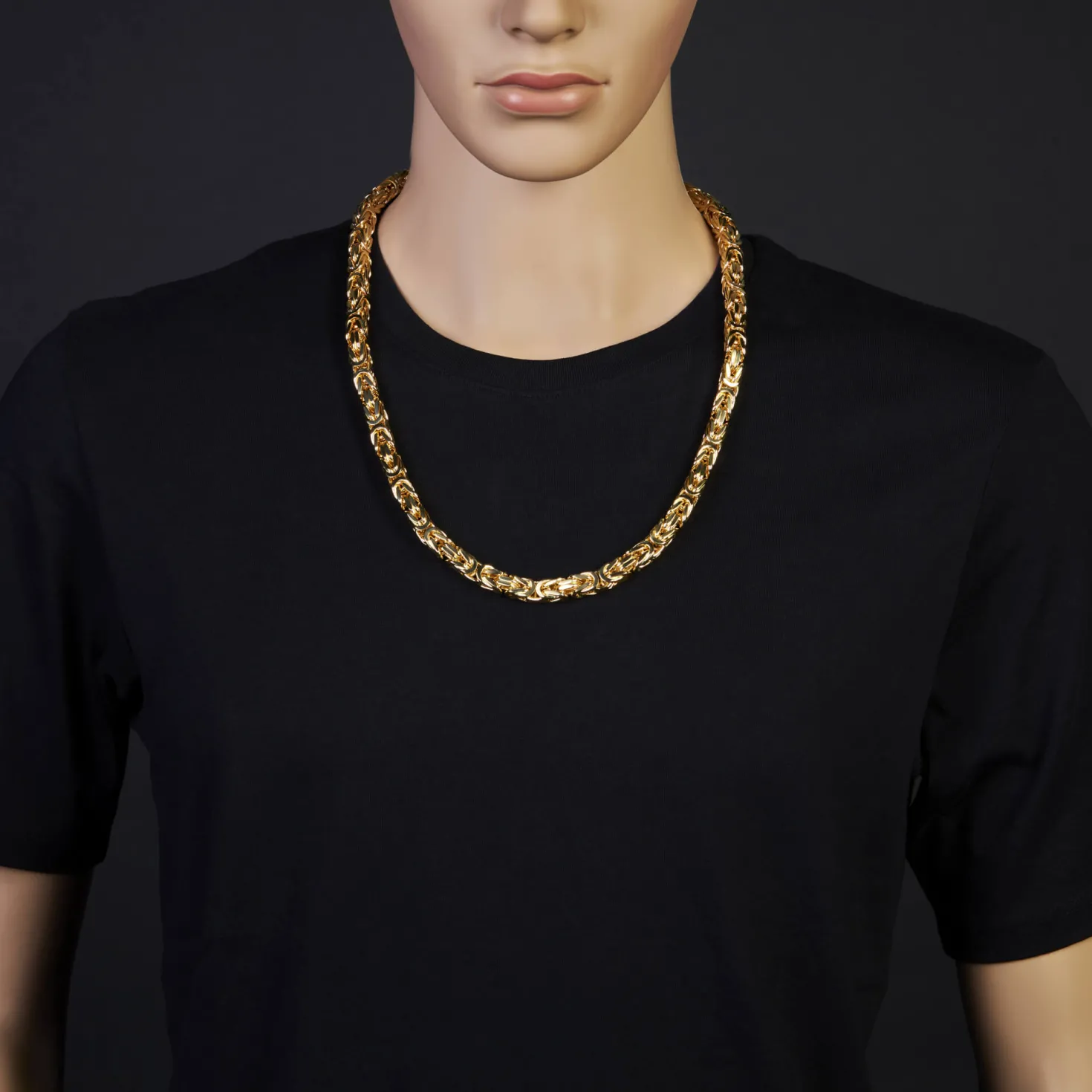 8mm Königskette Kette Halskette aus 750 Gold Gelbgold 70cm Herren