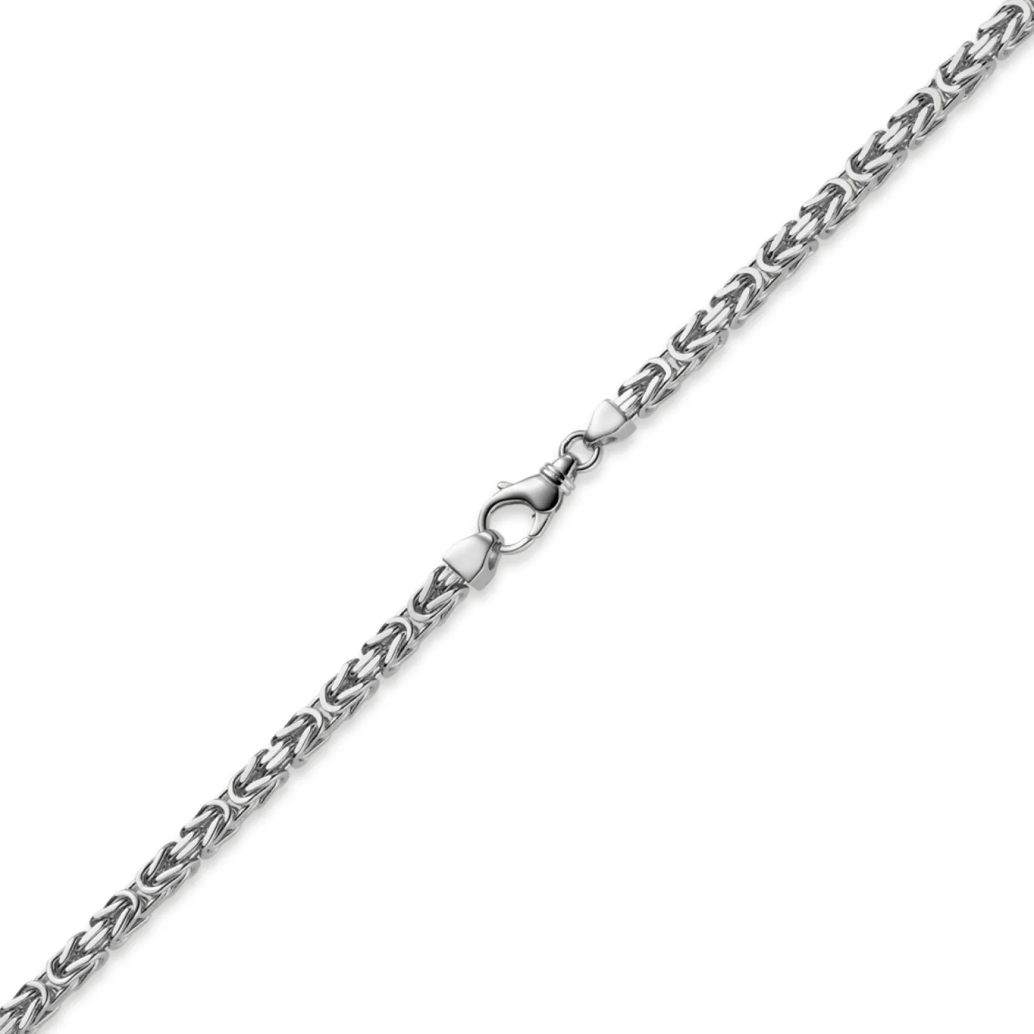 5mm Königskette Kette Halskette aus 750 Gold Weißgold, 60cm, Herren