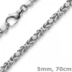 5mm Königskette Kette Halskette aus 750 Gold Weißgold, 70cm, Herren