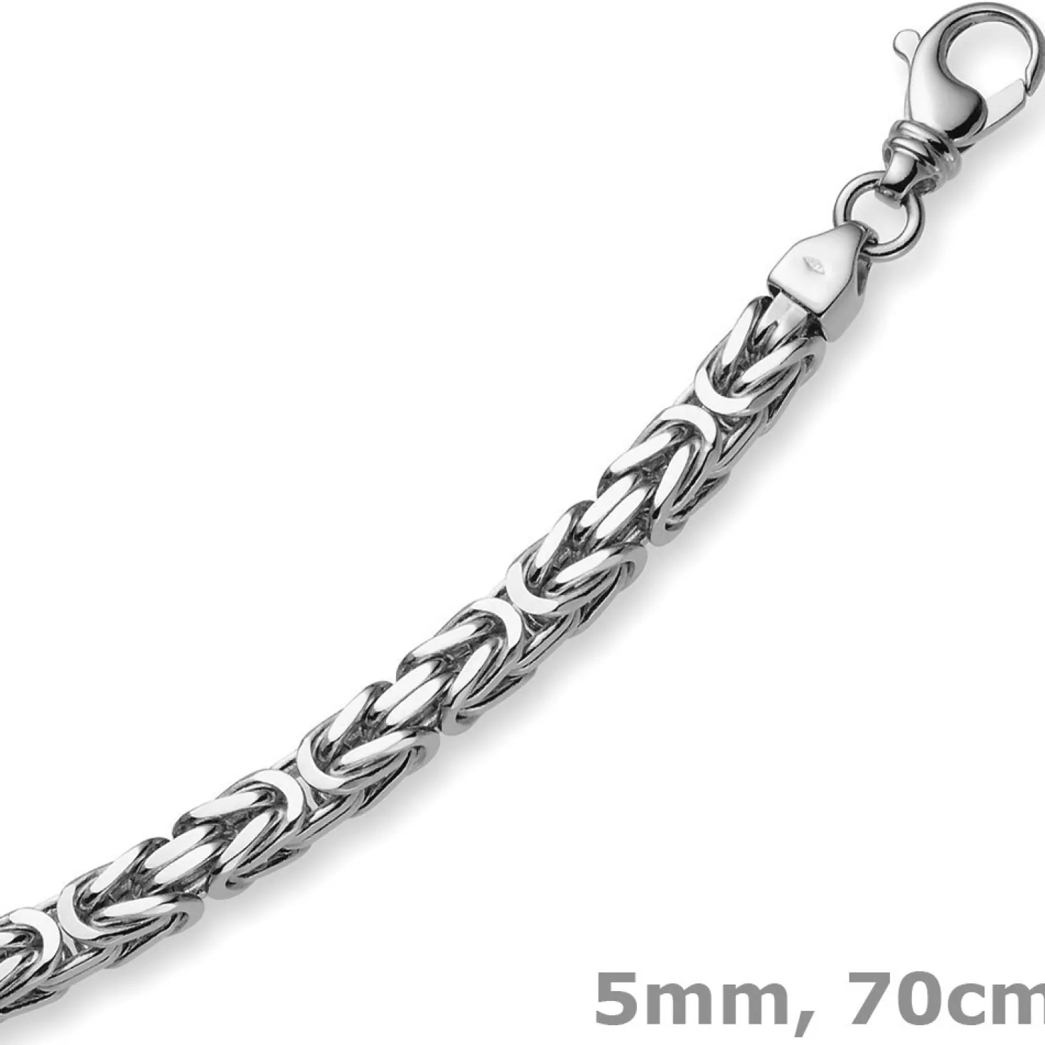 5mm Königskette Kette Halskette aus 750 Gold Weißgold, 70cm, Herren
