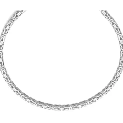 7mm Königskette Kette Halskette aus 750 Gold Weißgold 65cm Herren