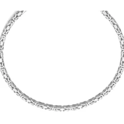 7mm Königskette Kette Halskette aus 585 Gold Weißgold 70cm Herren