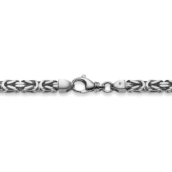 6mm Königskette Kette Halskette aus 750 Gold Weißgold 60cm Herren