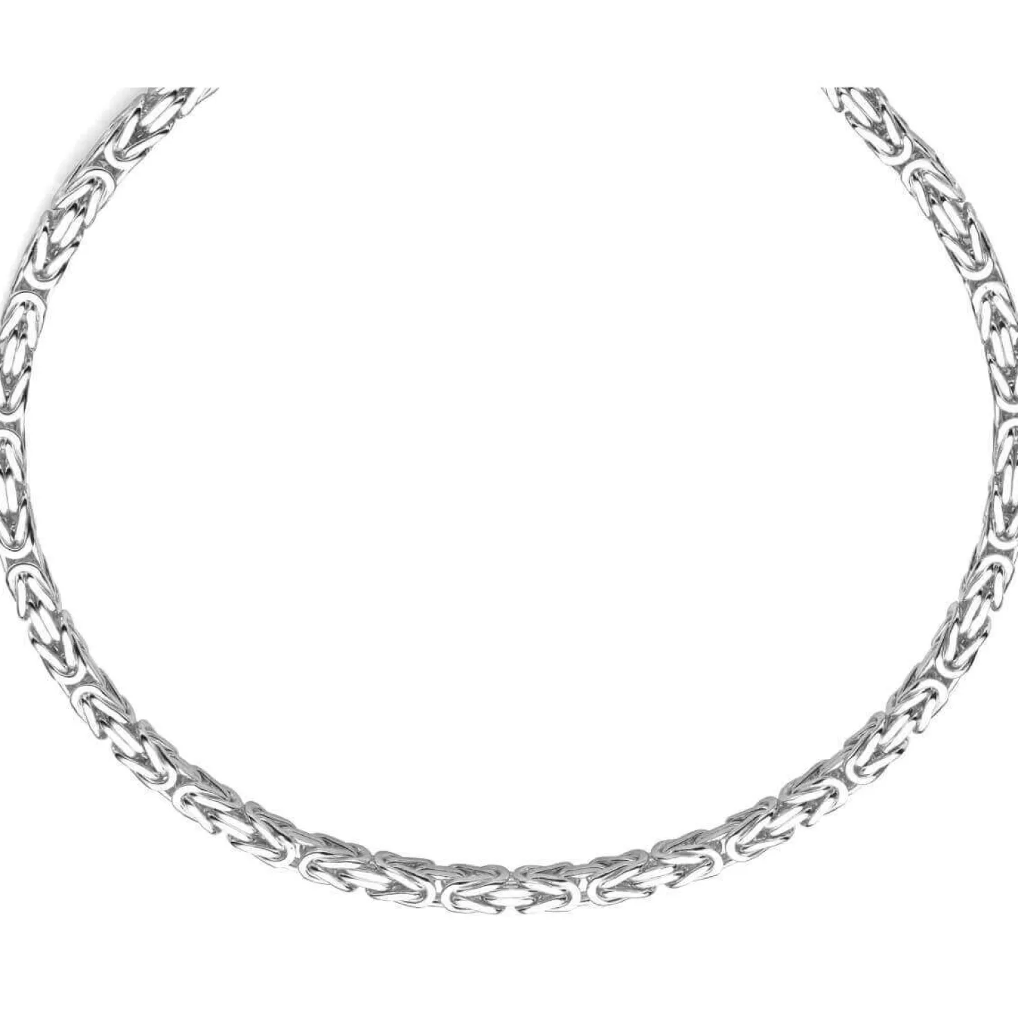 6mm Königskette Kette Halskette aus 750 Gold Weißgold 60cm Herren
