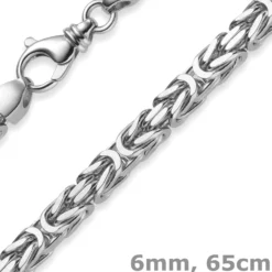 6mm Königskette Kette Halskette aus 585 Gold Weißgold 65cm Herren