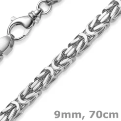 9mm Königskette Kette Halskette aus 585 Gold Weißgold 70cm Herren
