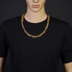 10mm Königskette Kette Halskette aus 585 Gold Gelbgold 65cm Herren