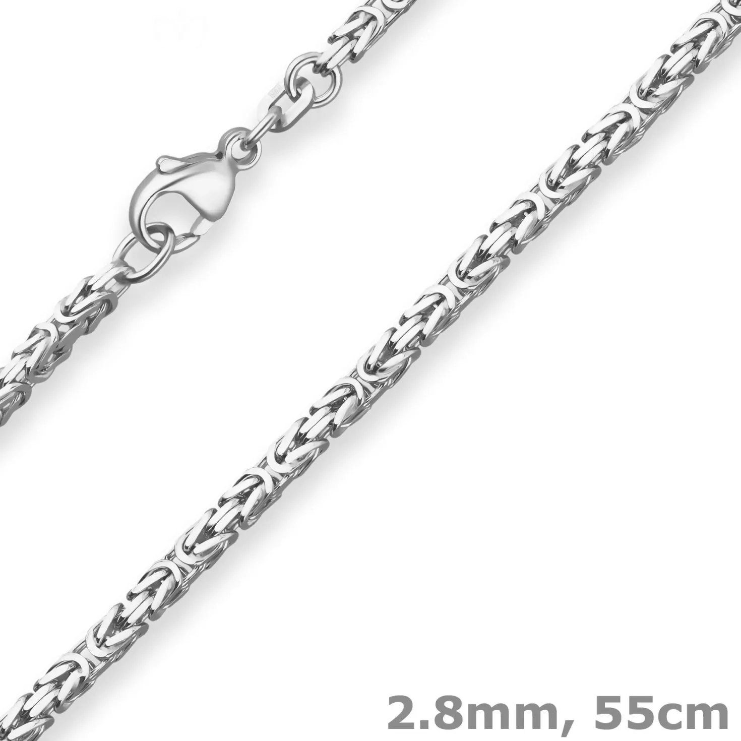 2,8mm Königskette Silberkette Collier Halskette aus 925 Silber 55cm