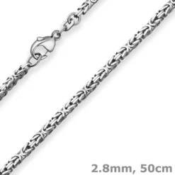 2,8mm Königskette Silberkette Collier Halskette aus 925 Silber rhodiniert 50cm