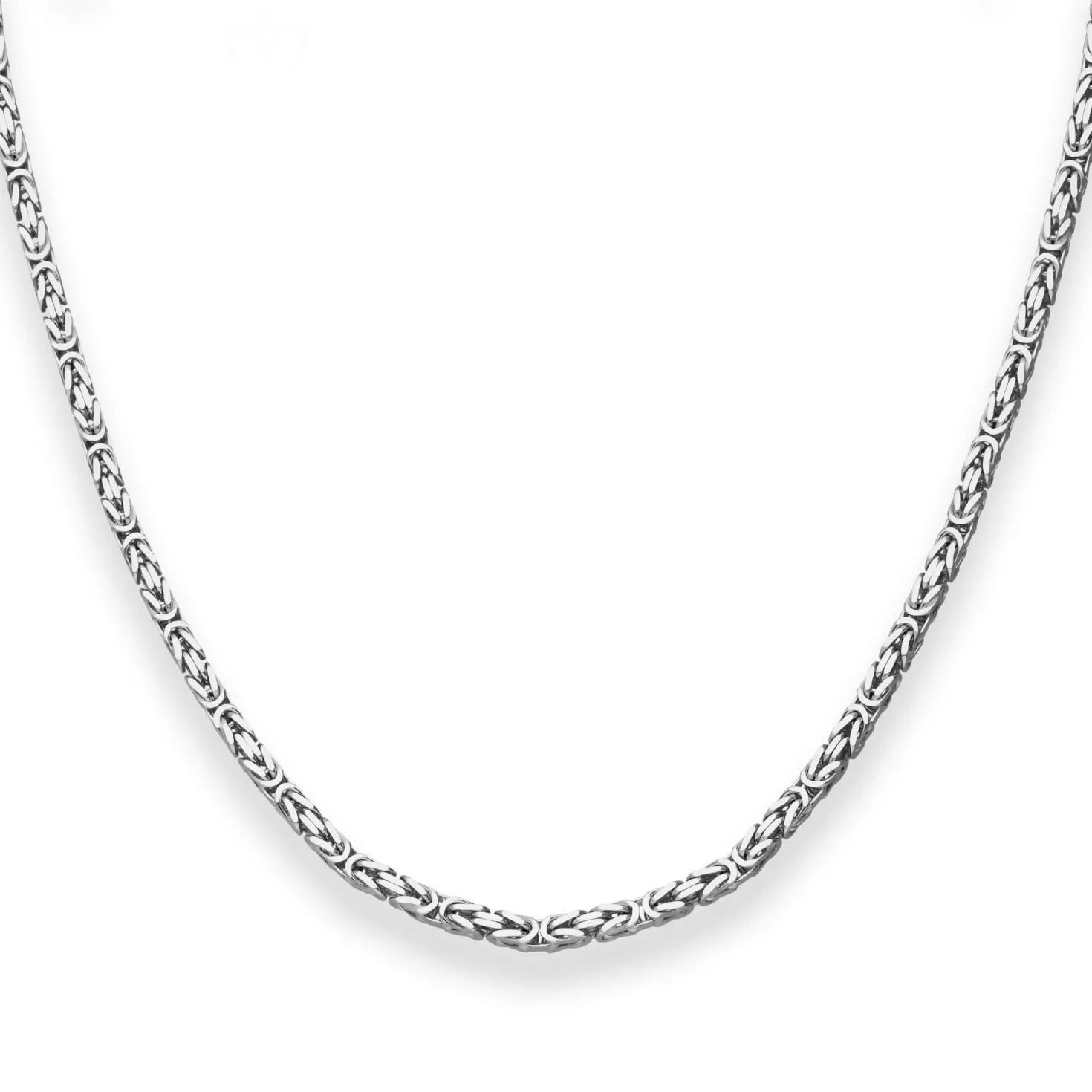 2,8mm Königskette Silberkette Collier Halskette aus 925 Silber rhodiniert 55cm