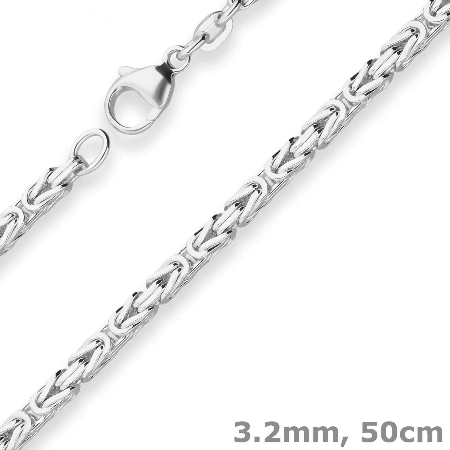 3,2mm Königskette Silberkette Collier Halskette aus 925 Silber 50cm
