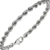 4,3mm Kordel-Armband Armkette Armschmuck aus 925 Silber rhodiniert 21cm