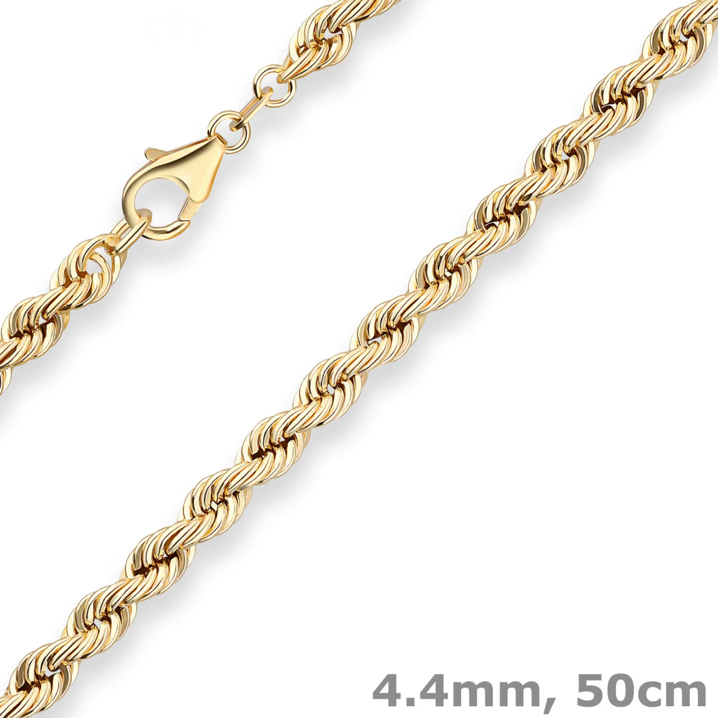 4,4mm Kordelkette Goldkette Collier Halskette aus 585 Gold Gelbgold 50cm