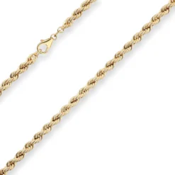 4,4mm Kordelkette Goldkette Collier Halskette aus 585 Gold Gelbgold 45cm