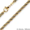 4,4mm Kordelkette Goldkette Collier Halskette aus 585 Gold gelb/weiß 50cm
