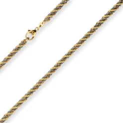 4,4mm Kordelkette Goldkette Collier Halskette aus 585 Gold gelb/weiß 45cm