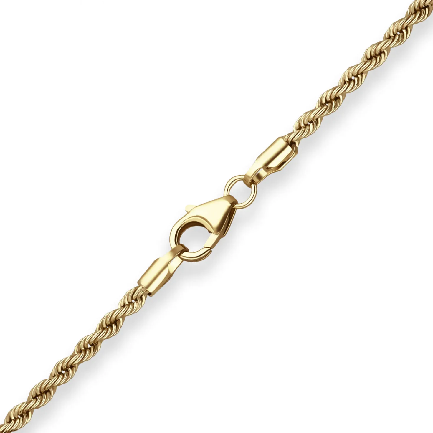 2,1mm Kordelkette Goldkette Collier Halskette aus 585 Gold Gelbgold 55cm