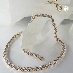 2,8mm Kordelkette Halskette Collier 14Kt 585 Gold Weißgold Gelbgold bicolor 45cm