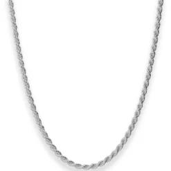 3,1mm Kordelkette massiv Kette Collier Halskette aus 925 Silber rhodiniert 50cm