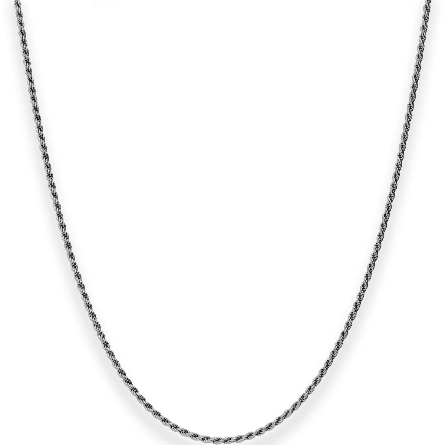 1,5mm Kordelkette massiv Kette Collier Halskette aus 925 Silber rhodiniert 60cm