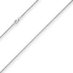1,5mm Kordelkette massiv Kette Collier Halskette aus 925 Silber rhodiniert 55cm