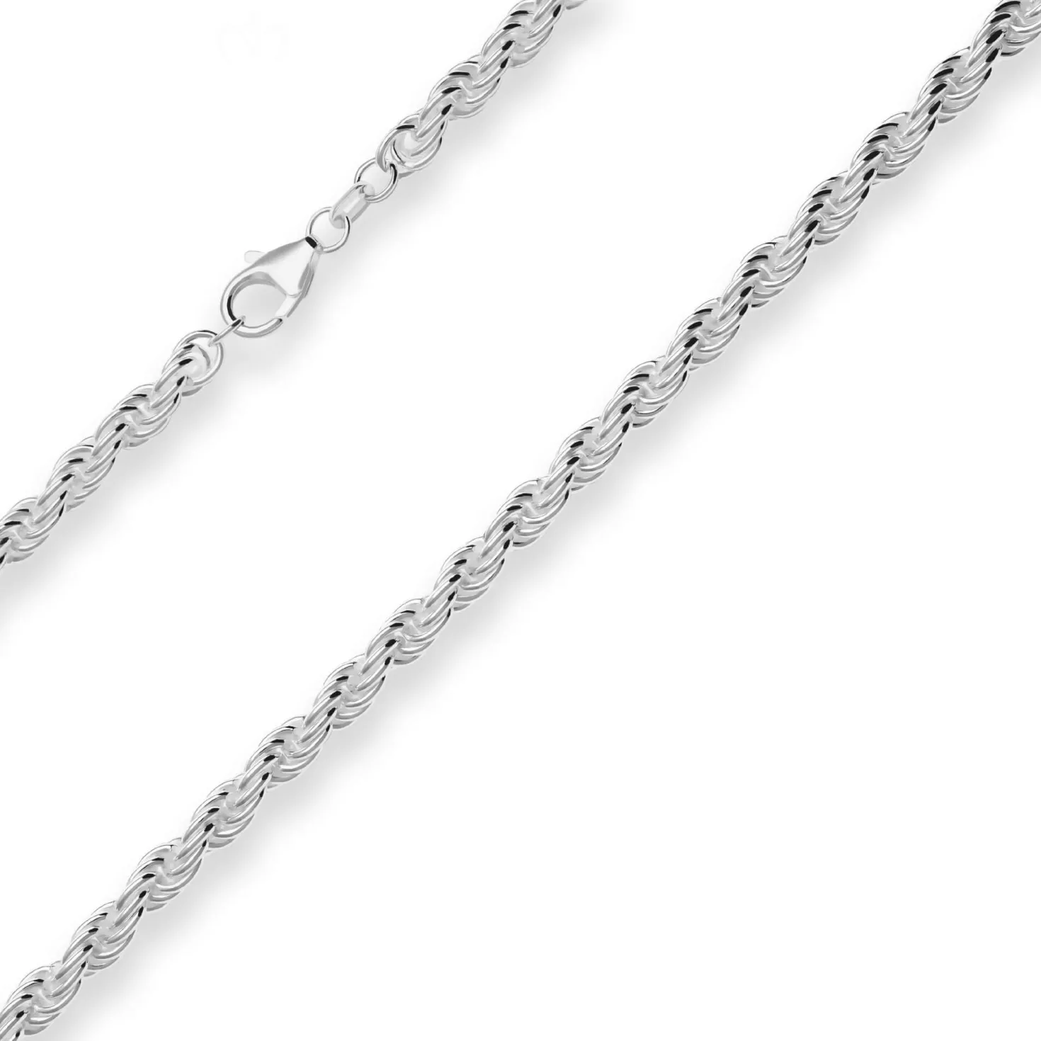 5mm Kordelkette massiv Silberkette Collier Halskette aus 925 Silber 45cm