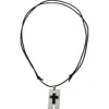1mm Kordelkette mit schwarzem Kreuz aus Edelstahl Halsschmuck für Herren 70-90cm