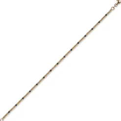 1,8mm Kugel-Armband Armkette aus 585 Gold Rotgold teil-schwarz-rhodiniert 19cm