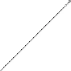 1,8mm Kugel-Armband Armkette aus 750 Gold Weißgold teil-schwarz-rhodiniert 21cm