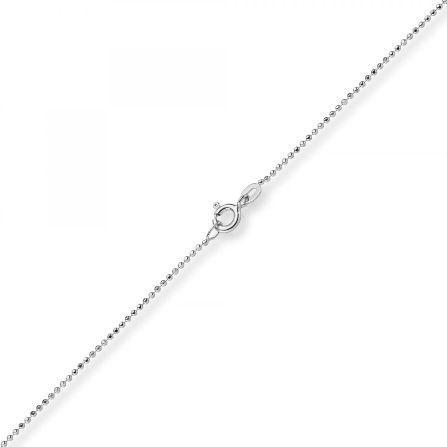 1mm Kugelkette diamantiert Kette Goldkette Halskette aus 585 Gold Weißgold, 42cm