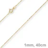 1mm Kugelkette diamantiert Kette Goldkette Halskette aus 750 Gold Gelbgold, 40cm