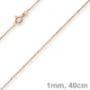 1mm Kugelkette diamantiert Kette Goldkette Halskette aus 750 Gold Rotgold, 40cm