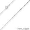 1mm Kugelkette diamantiert Kette Goldkette Halskette aus 750 Gold Weißgold, 55cm