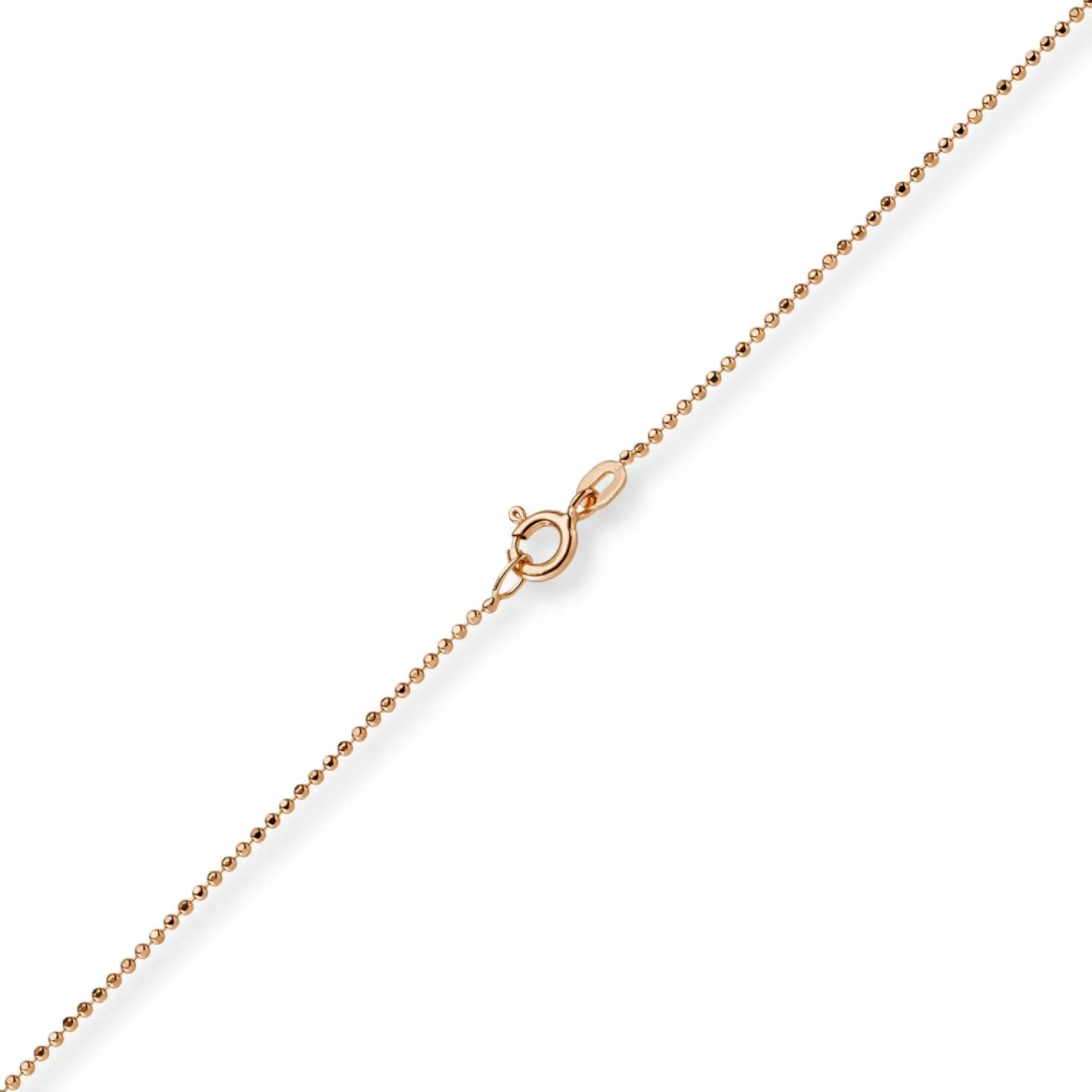 1mm Kugelkette diamantiert Kette Goldkette Halskette aus 750 Gold Rotgold, 42cm