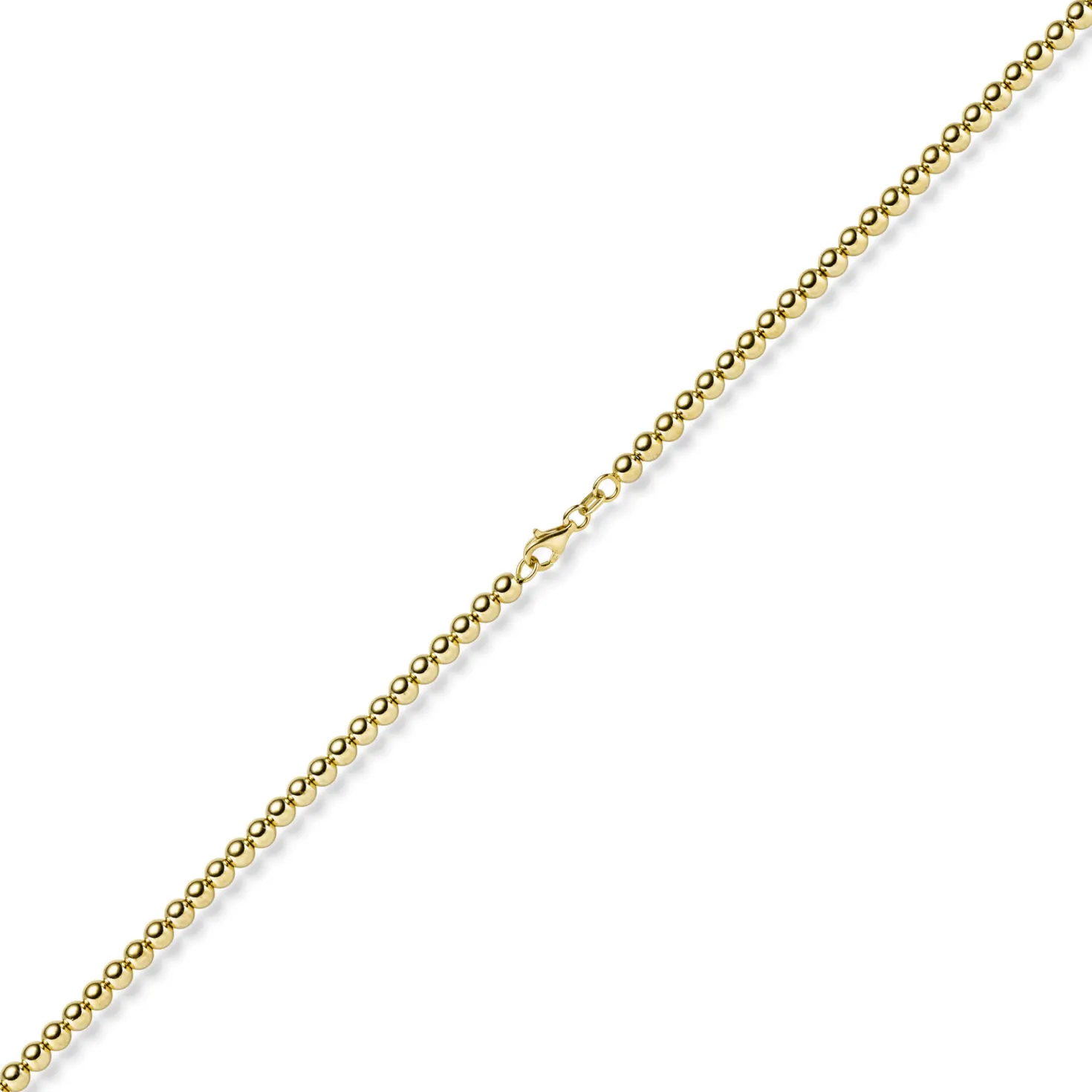 4mm Kugelkette Halskette Collier aus 585 Gold Gelbgold glatt glänzend 45cm