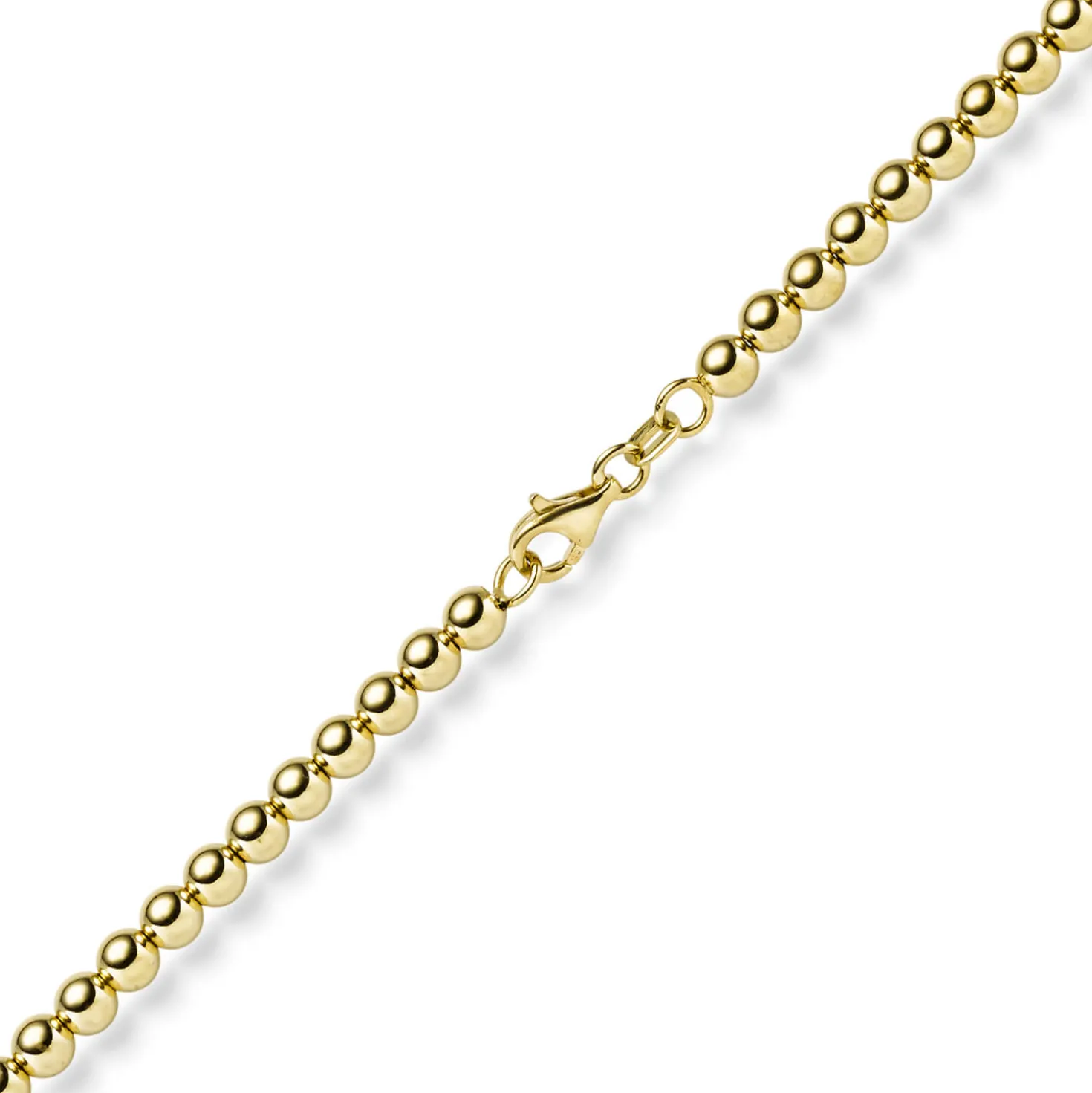 4mm Kugelkette Halskette Collier aus 585 Gold Gelbgold glatt glänzend 45cm