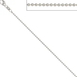 1,4mm Kugelkette Kette Collier Halskette aus echtem 925 Silber 45cm