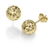 10mm Kugel Ohrstecker Stecker Ohrschmuck aus 585 Gold Gelbgold diamantiert