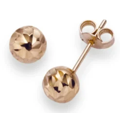 6mm Kugel Ohrstecker Stecker Ohrschmuck 750 Gold Rotgold diamantiert