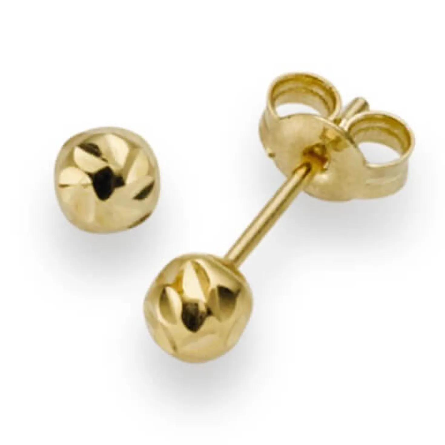4mm Kugel Ohrstecker Stecker Ohrschmuck 750 Gold Gelbgold diamantiert