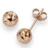 6mm Kugel Ohrstecker Stecker Ohrschmuck 585 Gold Rotgold diamantiert
