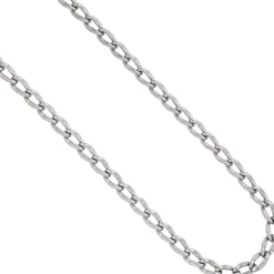 7,3mm Lang-Panzerkette Kette Halskette Silberkette Halsschmuck, 925 Silber, 45cm