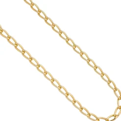 6,9mm Lang-Panzerkette Kette Halskette aus 925 Silber Gelbgold vergoldet, 45cm